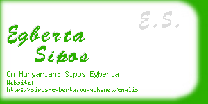 egberta sipos business card